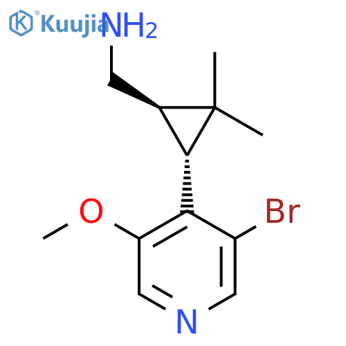 rac-(1R,3R)-3-(3-bromo-5-methoxypyridin-4-yl)-2,2-dimethylcyclopropylmethanamine structure
