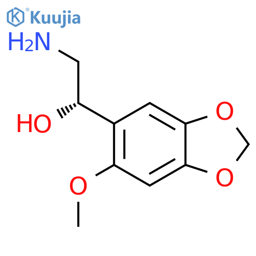 (1S)-2-amino-1-(6-methoxy-1,3-dioxaindan-5-yl)ethan-1-ol structure