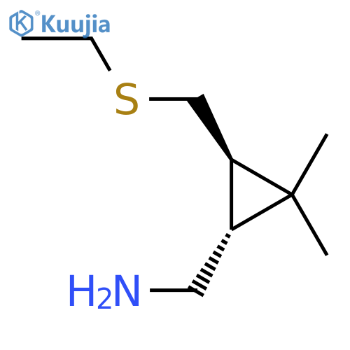 rac-(1R,3R)-3-(ethylsulfanyl)methyl-2,2-dimethylcyclopropylmethanamine structure