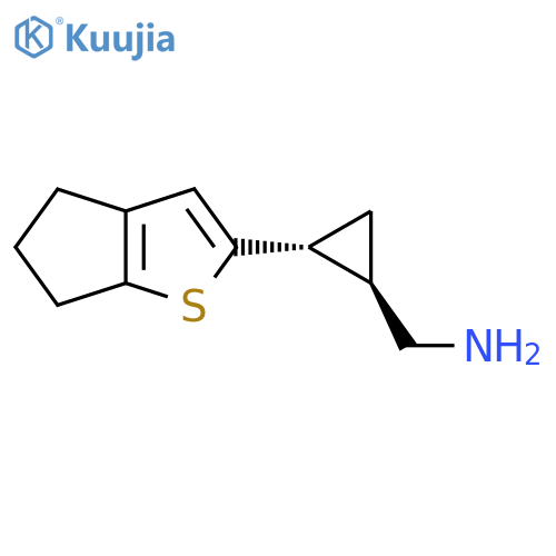 rac-(1R,2R)-2-{4H,5H,6H-cyclopentabthiophen-2-yl}cyclopropylmethanamine structure