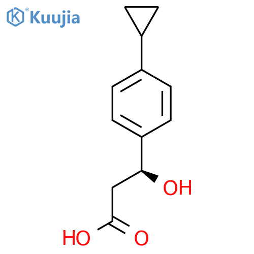 (3S)-3-(4-cyclopropylphenyl)-3-hydroxypropanoic acid structure