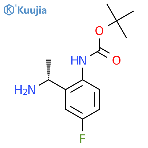 tert-butyl N-{2-(1R)-1-aminoethyl-4-fluorophenyl}carbamate structure