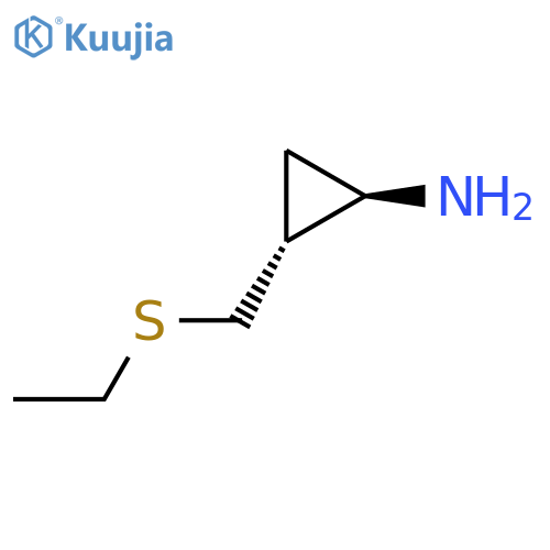 rac-(1R,2R)-2-(ethylsulfanyl)methylcyclopropan-1-amine structure