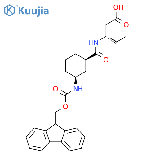 (3S)-3-{(1RS,3SR)-3-({(9H-fluoren-9-yl)methoxycarbonyl}amino)cyclohexylformamido}pentanoic acid structure