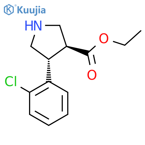 rac-ethyl (3R,4S)-4-(2-chlorophenyl)pyrrolidine-3-carboxylate structure