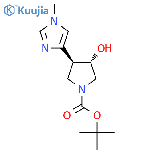 rac-tert-butyl (3R,4R)-3-hydroxy-4-(1-methyl-1H-imidazol-4-yl)pyrrolidine-1-carboxylate structure