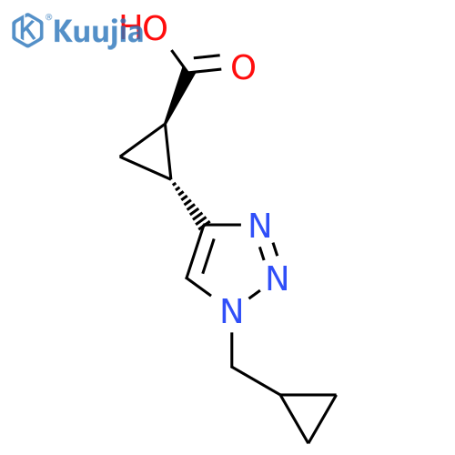 rac-(1R,2R)-2-1-(cyclopropylmethyl)-1H-1,2,3-triazol-4-ylcyclopropane-1-carboxylic acid structure