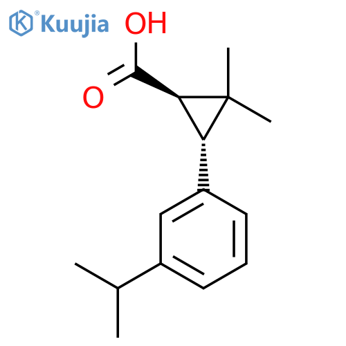 rac-(1R,3R)-2,2-dimethyl-3-3-(propan-2-yl)phenylcyclopropane-1-carboxylic acid structure