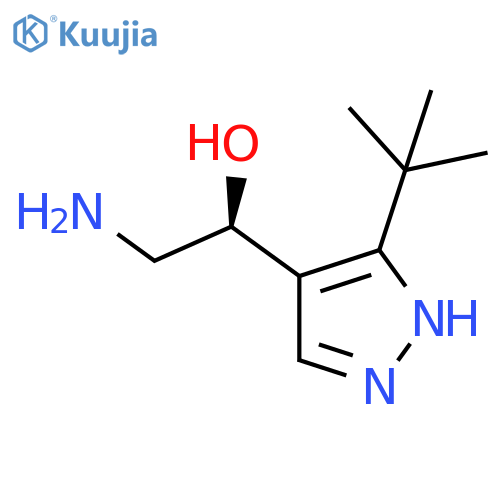 (1S)-2-amino-1-(3-tert-butyl-1H-pyrazol-4-yl)ethan-1-ol structure