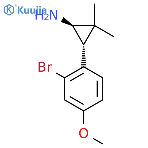rac-(1R,3R)-3-(2-bromo-4-methoxyphenyl)-2,2-dimethylcyclopropan-1-amine structure