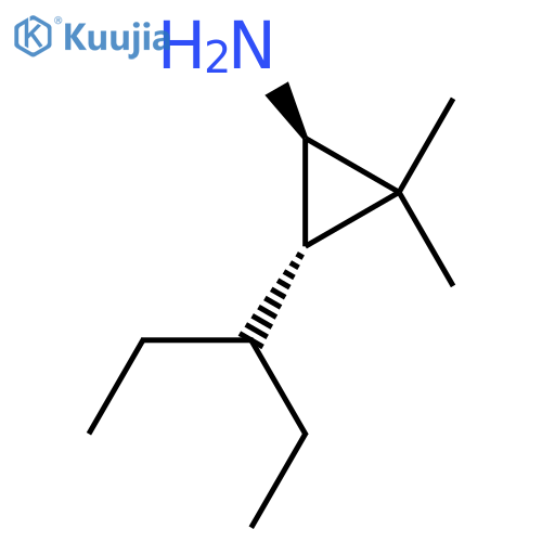rac-(1R,3S)-2,2-dimethyl-3-(pentan-3-yl)cyclopropan-1-amine structure