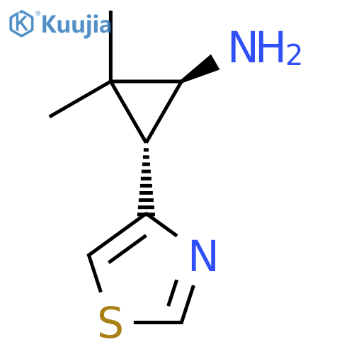 rac-(1R,3S)-2,2-dimethyl-3-(1,3-thiazol-4-yl)cyclopropan-1-amine structure