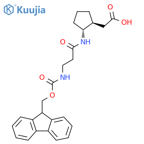 rac-2-(1R,2S)-2-3-({(9H-fluoren-9-yl)methoxycarbonyl}amino)propanamidocyclopentylacetic acid structure