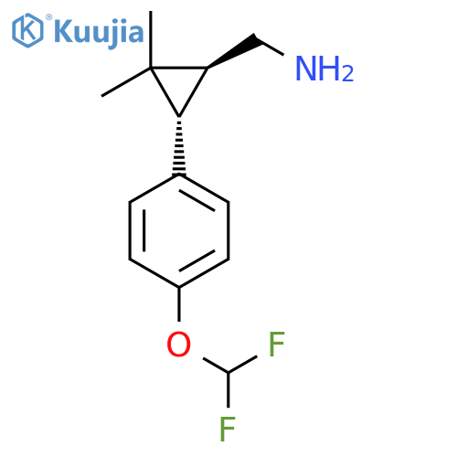 rac-(1R,3R)-3-4-(difluoromethoxy)phenyl-2,2-dimethylcyclopropylmethanamine structure