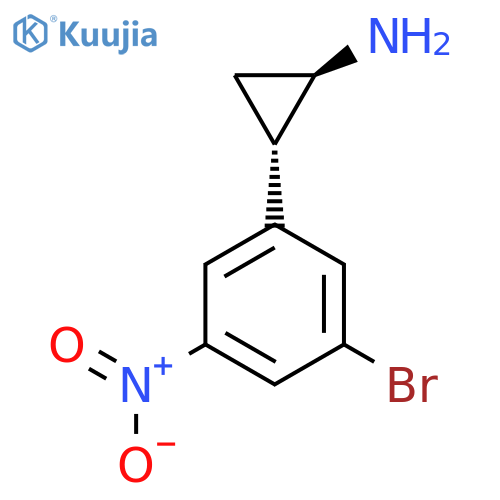 rac-(1R,2S)-2-(3-bromo-5-nitrophenyl)cyclopropan-1-amine structure