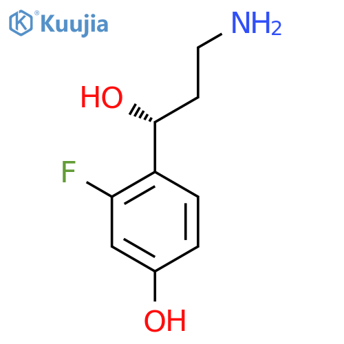 4-[(1R)-3-amino-1-hydroxypropyl]-3-fluorophenol structure