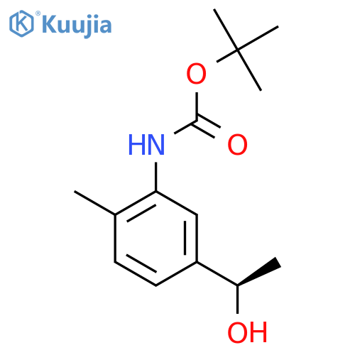 tert-butyl N-{5-(1R)-1-hydroxyethyl-2-methylphenyl}carbamate structure