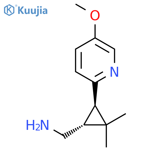rac-(1R,3R)-3-(5-methoxypyridin-2-yl)-2,2-dimethylcyclopropylmethanamine structure