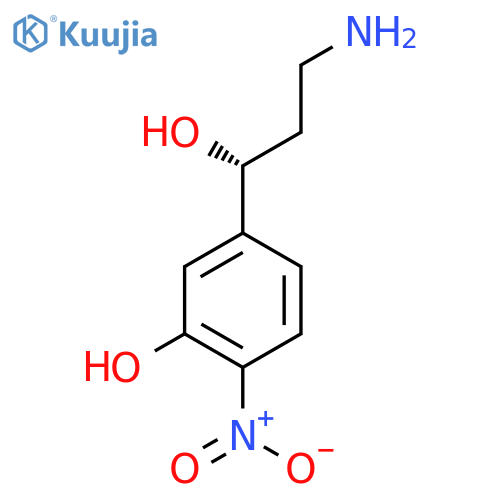 5-(1R)-3-amino-1-hydroxypropyl-2-nitrophenol structure
