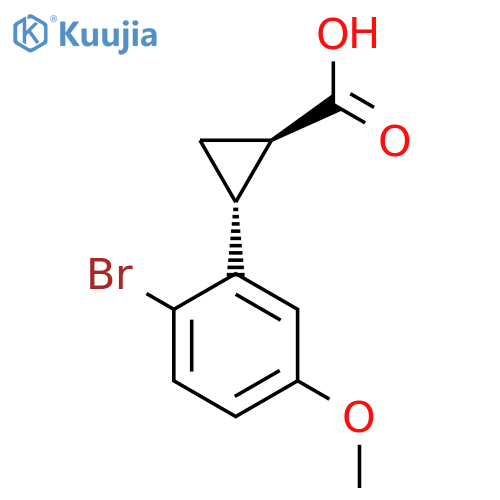rac-(1R,2R)-2-(2-bromo-5-methoxyphenyl)cyclopropane-1-carboxylic acid structure