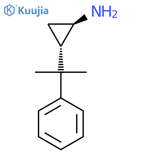 rac-(1R,2S)-2-(2-phenylpropan-2-yl)cyclopropan-1-amine structure