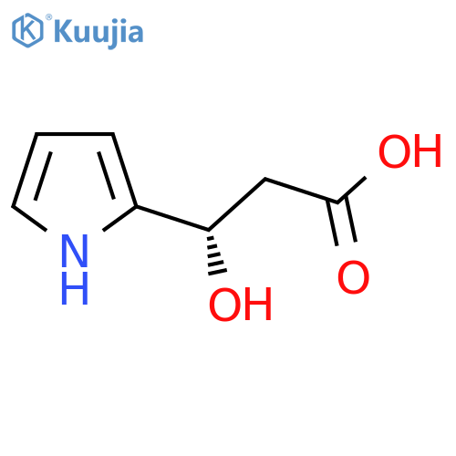 (3S)-3-hydroxy-3-(1H-pyrrol-2-yl)propanoic acid structure