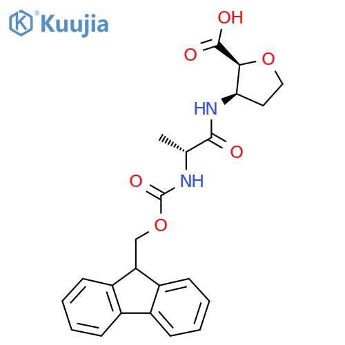 (2RS,3SR)-3-(2R)-2-({(9H-fluoren-9-yl)methoxycarbonyl}amino)propanamidooxolane-2-carboxylic acid structure