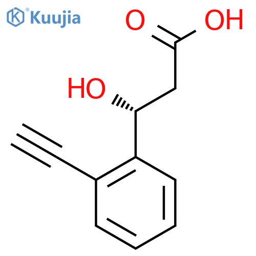 (3R)-3-(2-ethynylphenyl)-3-hydroxypropanoic acid structure