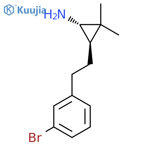 rac-(1R,3S)-3-2-(3-bromophenyl)ethyl-2,2-dimethylcyclopropan-1-amine structure