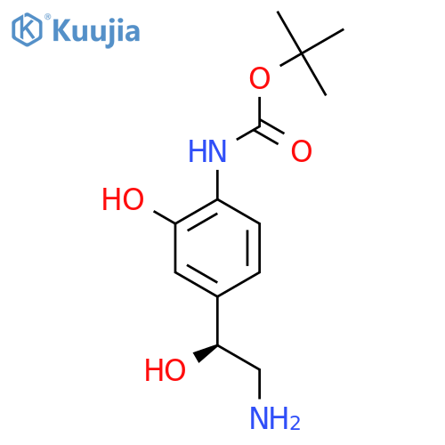 tert-butyl N-{4-(1S)-2-amino-1-hydroxyethyl-2-hydroxyphenyl}carbamate structure