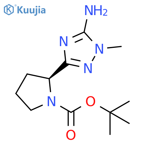 tert-butyl (2S)-2-(5-amino-1-methyl-1H-1,2,4-triazol-3-yl)pyrrolidine-1-carboxylate structure
