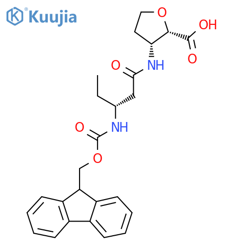 (2RS,3SR)-3-(3R)-3-({(9H-fluoren-9-yl)methoxycarbonyl}amino)pentanamidooxolane-2-carboxylic acid structure