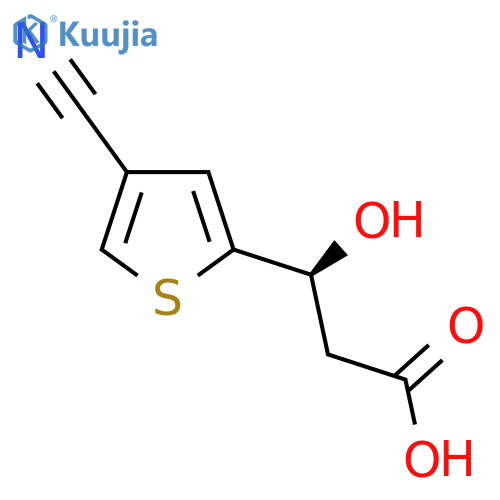 (3S)-3-(4-cyanothiophen-2-yl)-3-hydroxypropanoic acid structure