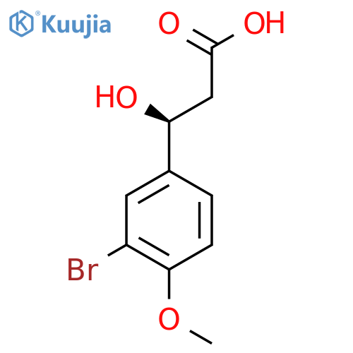 (3S)-3-(3-bromo-4-methoxyphenyl)-3-hydroxypropanoic acid structure