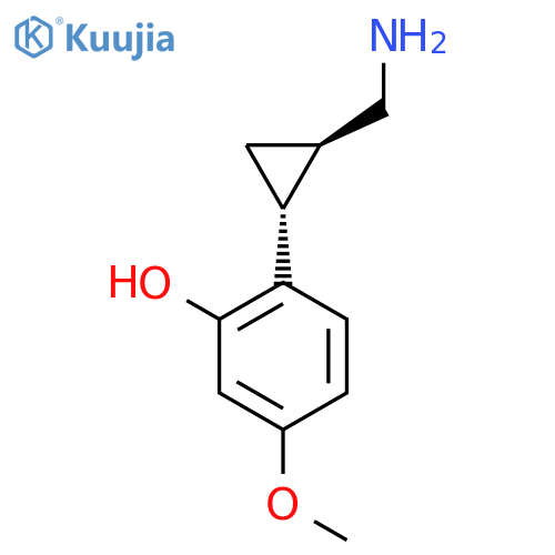 rac-2-(1R,2R)-2-(aminomethyl)cyclopropyl-5-methoxyphenol structure