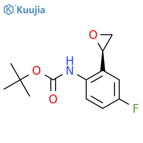 tert-butyl N-{4-fluoro-2-(2R)-oxiran-2-ylphenyl}carbamate structure