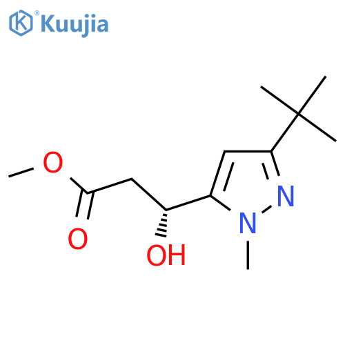 methyl (3R)-3-(3-tert-butyl-1-methyl-1H-pyrazol-5-yl)-3-hydroxypropanoate structure