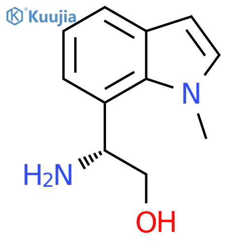 (2R)-2-amino-2-(1-methyl-1H-indol-7-yl)ethan-1-ol structure
