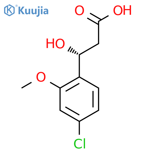 (3R)-3-(4-chloro-2-methoxyphenyl)-3-hydroxypropanoic acid structure