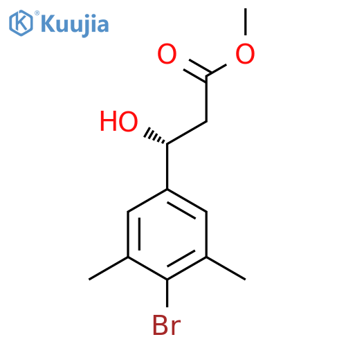 methyl (3R)-3-(4-bromo-3,5-dimethylphenyl)-3-hydroxypropanoate structure