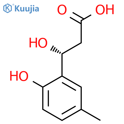 (3R)-3-hydroxy-3-(2-hydroxy-5-methylphenyl)propanoic acid structure