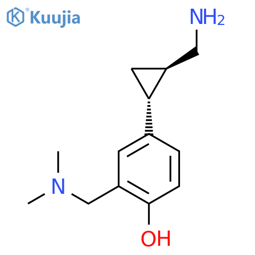 rac-4-(1R,2R)-2-(aminomethyl)cyclopropyl-2-(dimethylamino)methylphenol structure