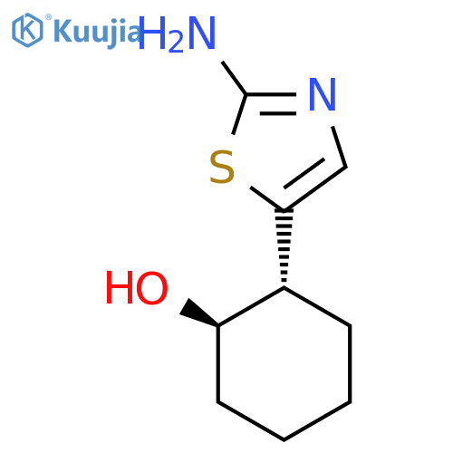 rac-(1R,2R)-2-(2-amino-1,3-thiazol-5-yl)cyclohexan-1-ol structure