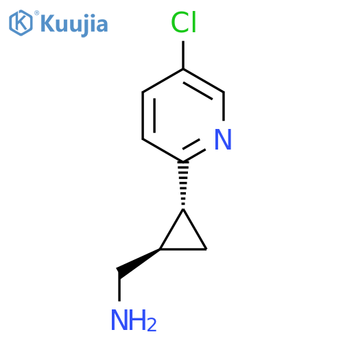 rac-(1R,2R)-2-(5-chloropyridin-2-yl)cyclopropylmethanamine structure