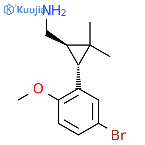 rac-(1R,3R)-3-(5-bromo-2-methoxyphenyl)-2,2-dimethylcyclopropylmethanamine structure