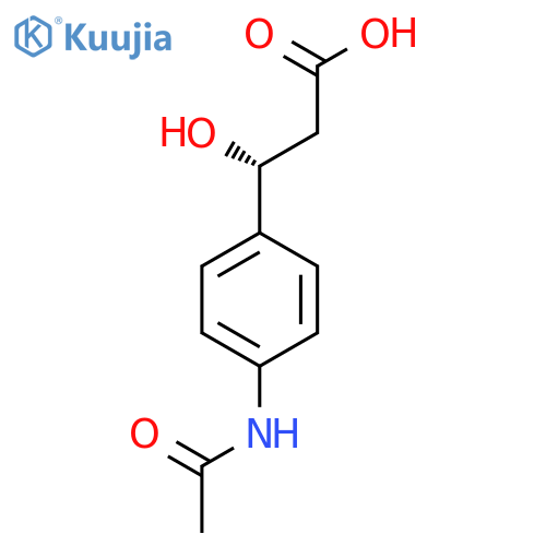 (3R)-3-(4-acetamidophenyl)-3-hydroxypropanoic acid structure