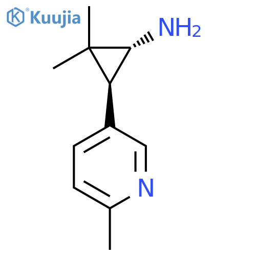 rac-(1R,3R)-2,2-dimethyl-3-(6-methylpyridin-3-yl)cyclopropan-1-amine structure