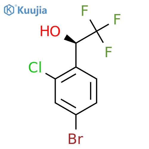 (1R)-1-(4-bromo-2-chlorophenyl)-2,2,2-trifluoroethan-1-ol structure