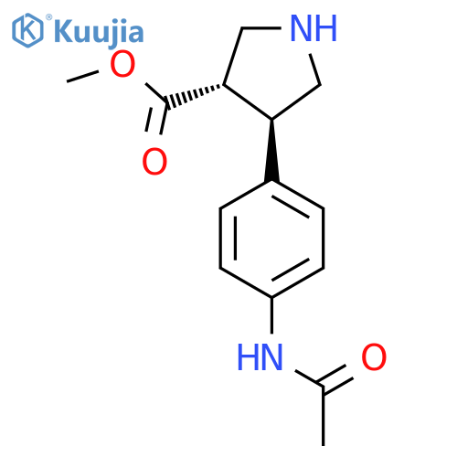 rac-methyl (3R,4S)-4-(4-acetamidophenyl)pyrrolidine-3-carboxylate structure