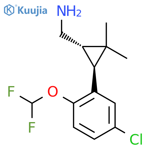 rac-(1R,3R)-3-5-chloro-2-(difluoromethoxy)phenyl-2,2-dimethylcyclopropylmethanamine structure